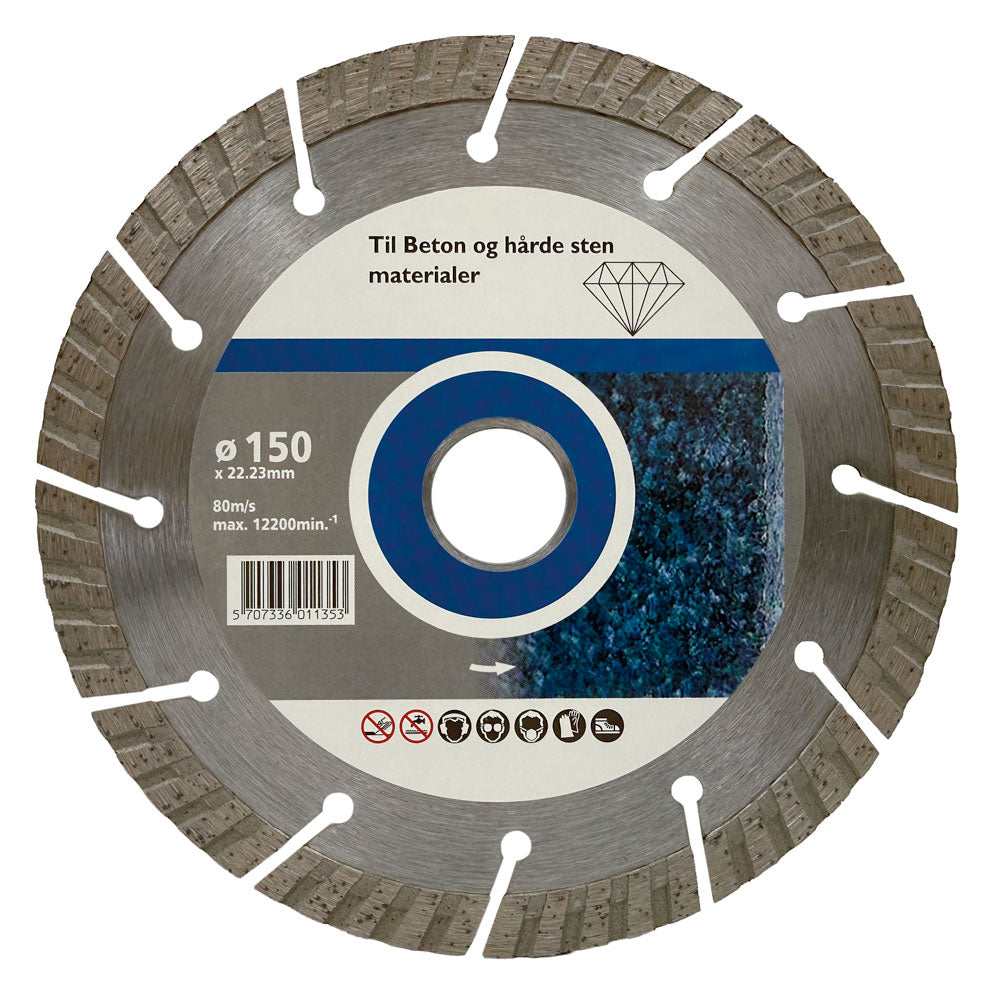 Diamantklinge 150x22,2mm - TURBO - Til armeret beton