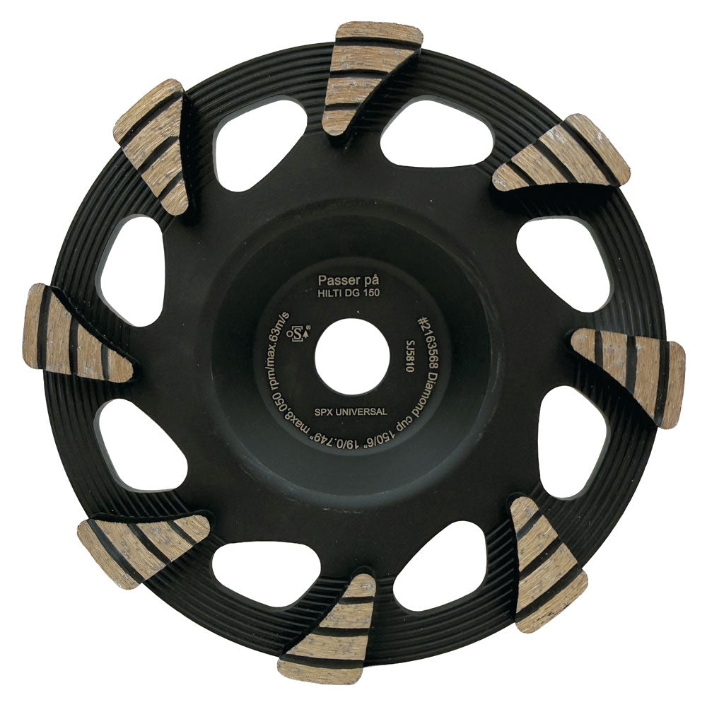 Slibekop 150x19mm - SORT - Til blød beton - Triangel - Til Hilti