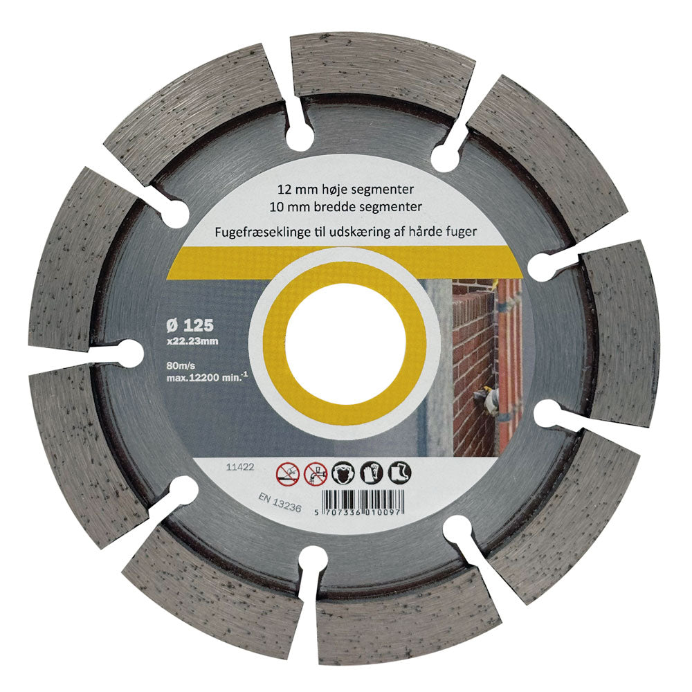 Fugeklinge DIA 125x10x22,2 mm – 12 mm segment