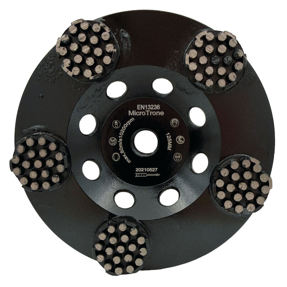 Slibekop 125mm M14 - SORT - Til puds - MicroTone