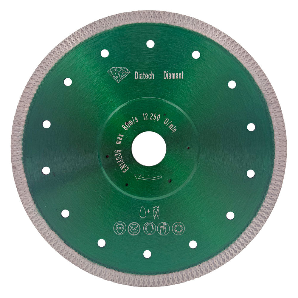 Diamantklinge 180x25,4mm - GRØN - Flet/Tynd - Til fliser