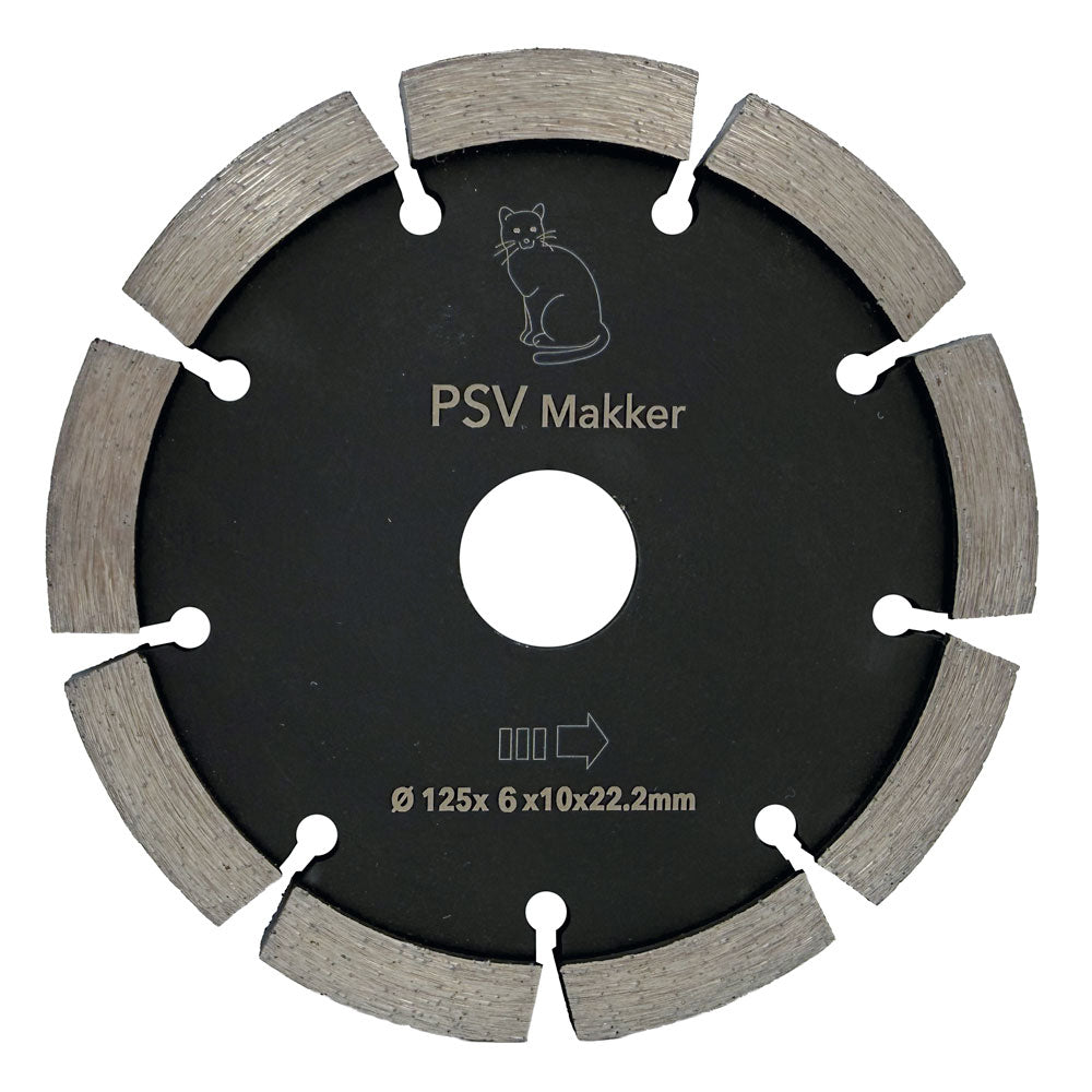 Fugeklinge DIA 125x6,4x22,2 mm - 10 mm segmenter - PSV Makker