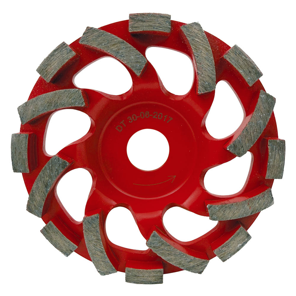 Slibekop 125x22,2mm - RØD -  Til hård beton - Spider