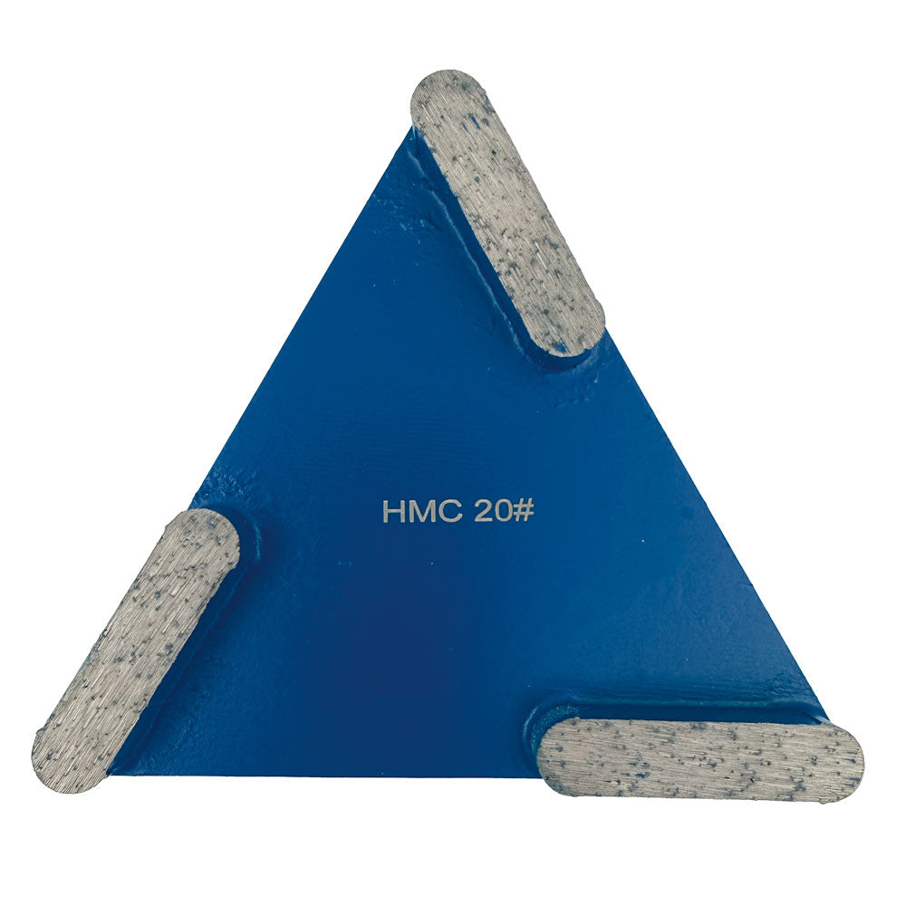 Slibesegment HMC DIA korn 20 - BLÅ - Til medium beton - Triseg til iDisc/Turbo disc