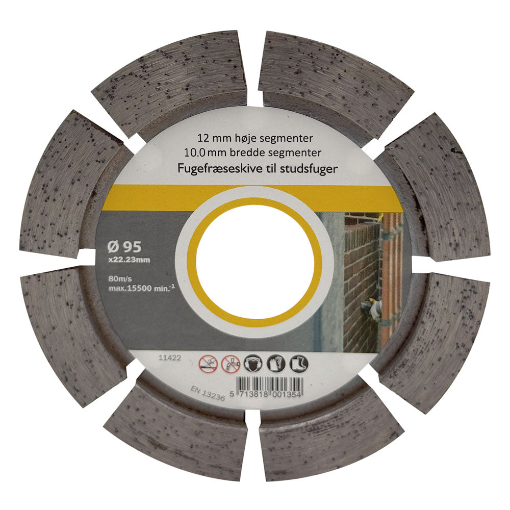 Fugeklinge DIA 95x10x22,2 mm – 12 mm segment – til studsfuger