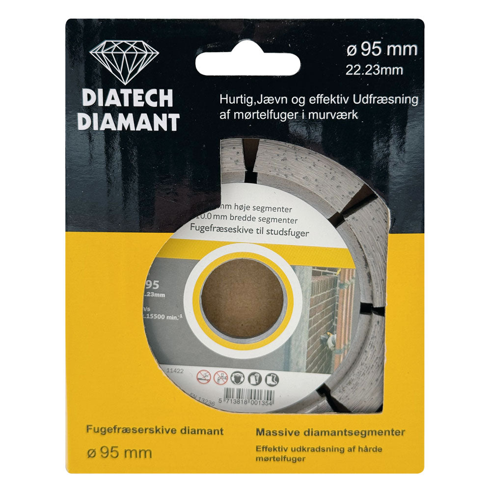 Fugeklinge DIA 95x10x22,2 mm – 12 mm segment – til studsfuger