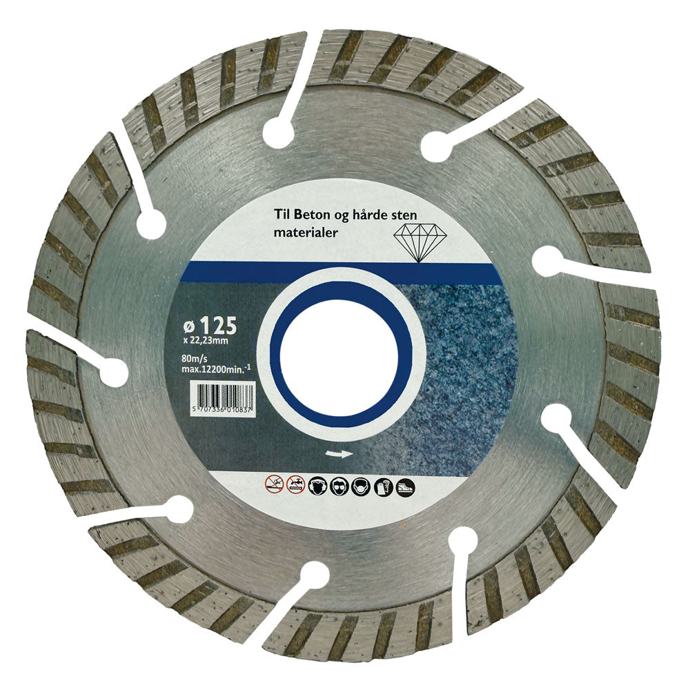 Diamantklinge 125x22,2mm - TURBO - Til armeret beton
