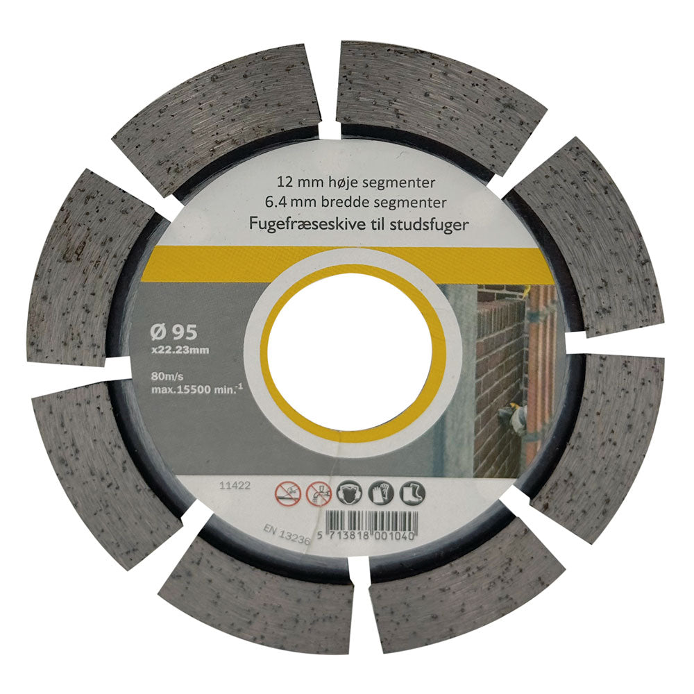 Fugeklinge DIA 95x6,4x22,2 mm – 12 mm segment – til studsfuger