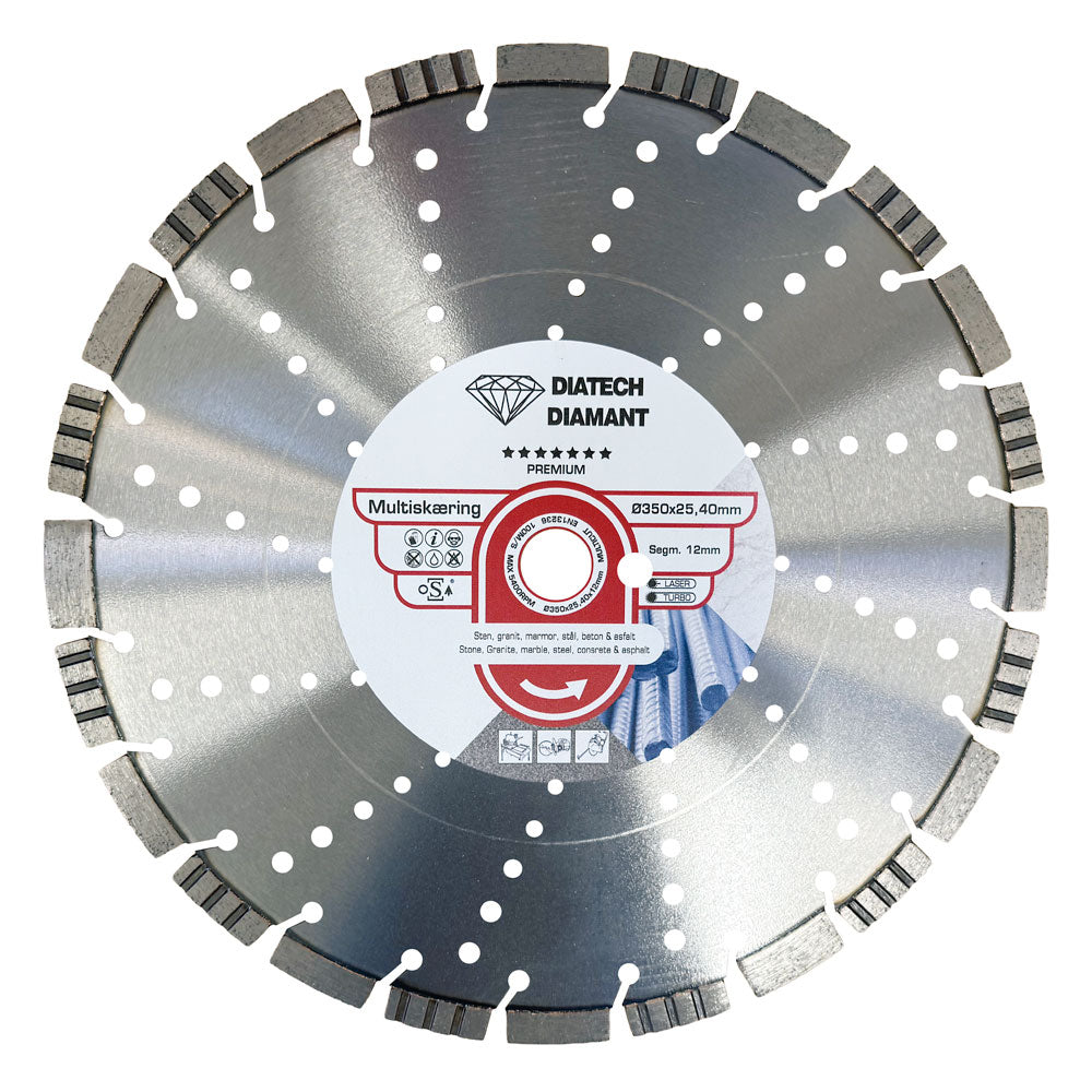 Asfaltklinge 350x25,4mm - Premium - KOMBI Til både asfalt og armeret beton