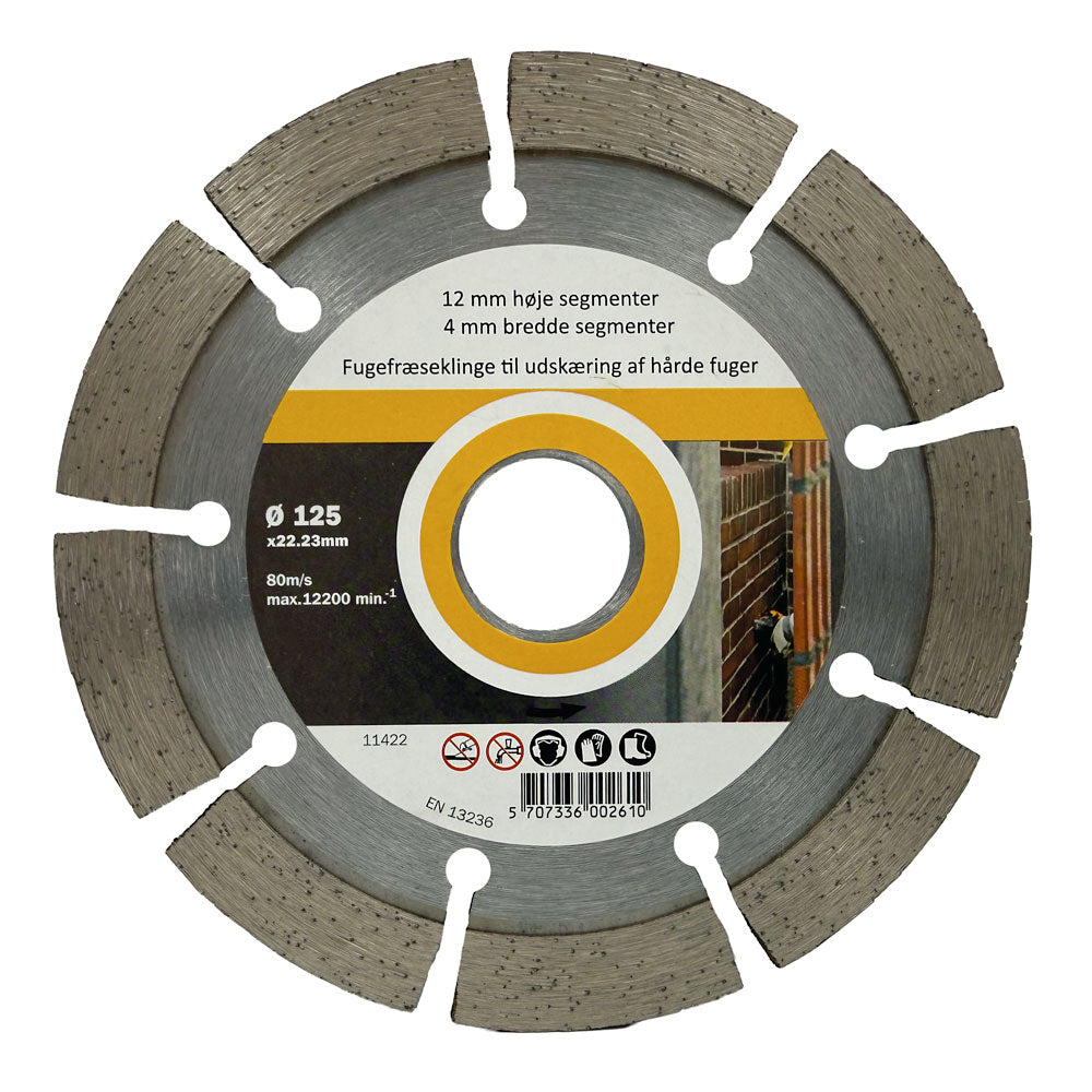 Fugeklinge DIA 125x4x22,2 mm – Til smalle fuger - 12 mm segmenter