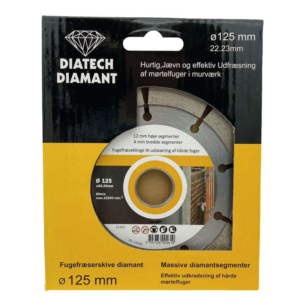 Fugeklinge DIA 125x4x22,2 mm – Til smalle fuger - 12 mm segmenter